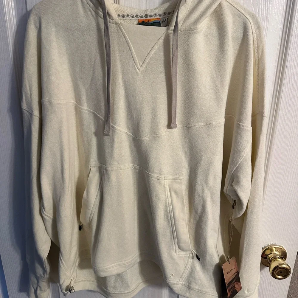 Astral Sunrise Hemp Hoodie, Sand White - Picture 3 of 5